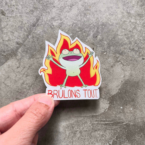 Autocollant grenouille pyromane